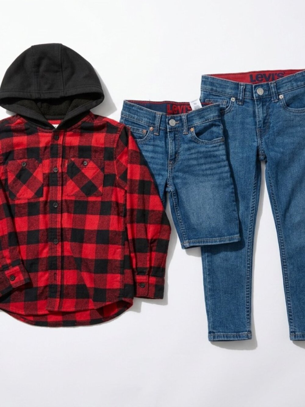 Boys Levi’s Back to School Bundle Size 5 Jeans Shorts Hooded Flannel